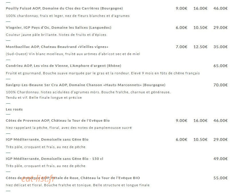 Café de la Place — carte page 14