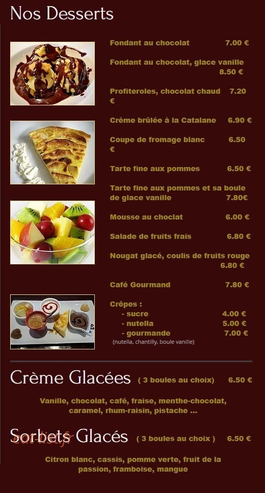 Café Gaité — carte page 8