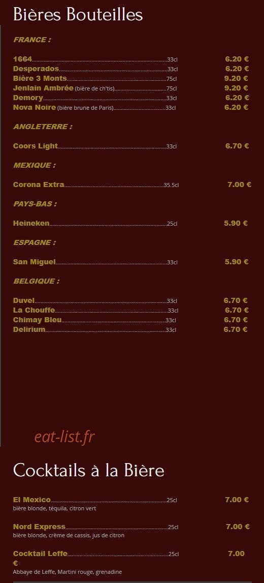 Café Gaité — carte page 11