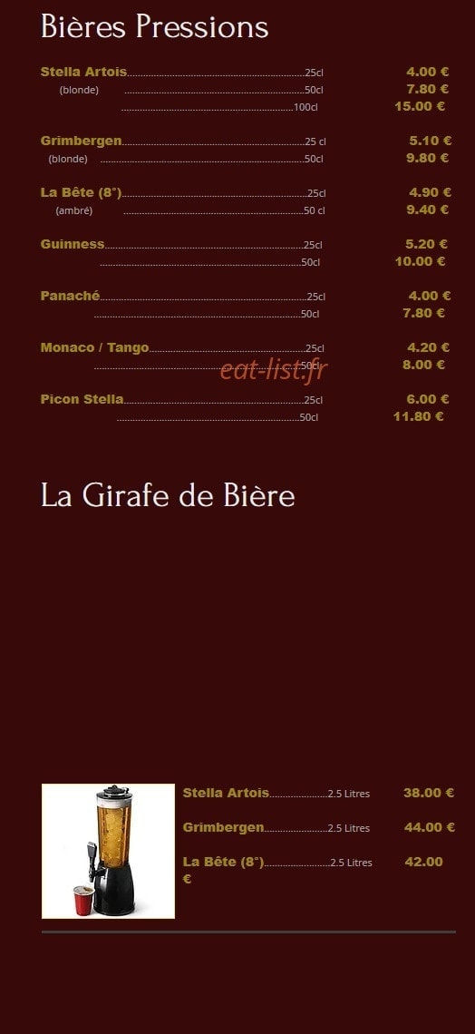 Café Gaité — carte page 9