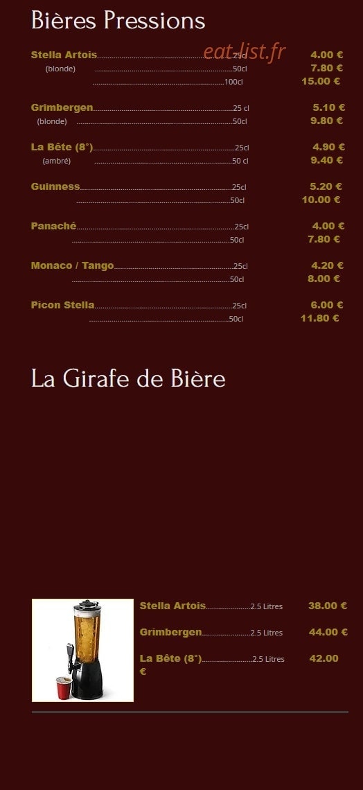 Café Gaité — carte page 10