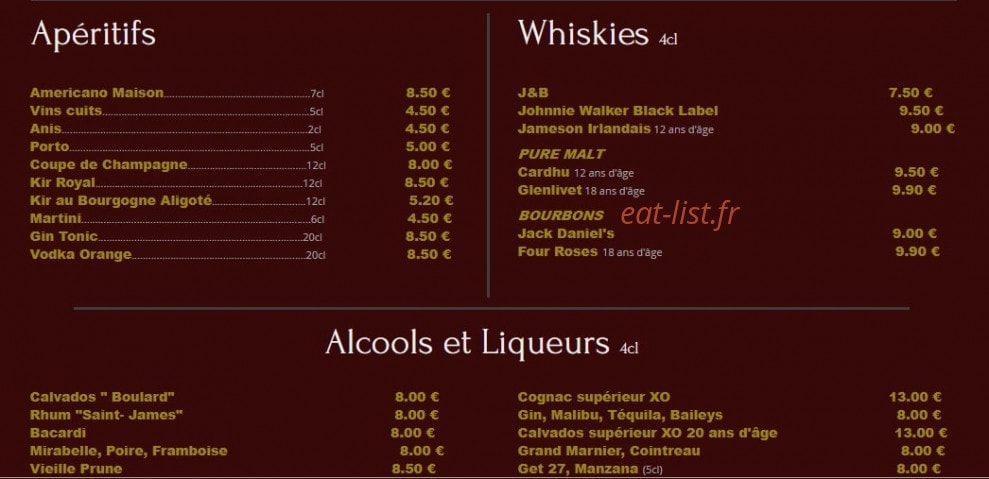 Café Gaité — carte page 13