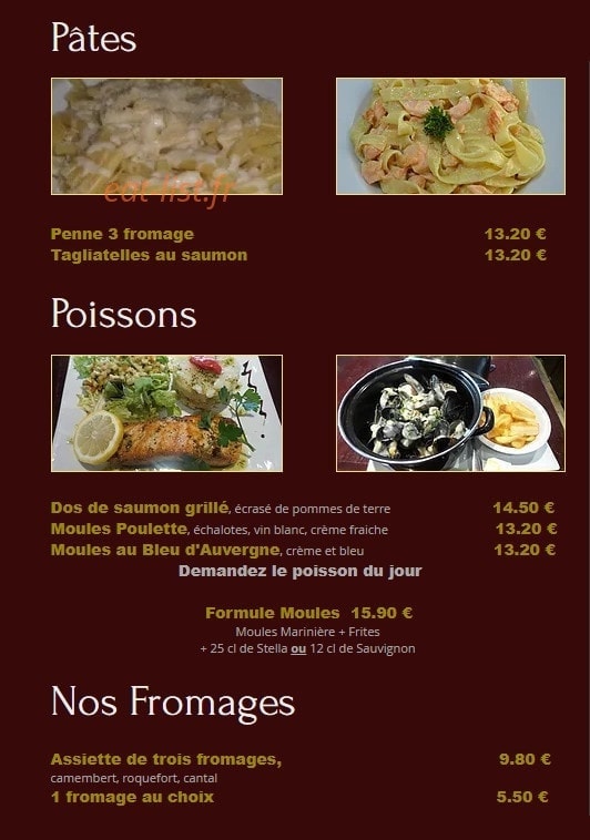 Café Gaité — carte page 1