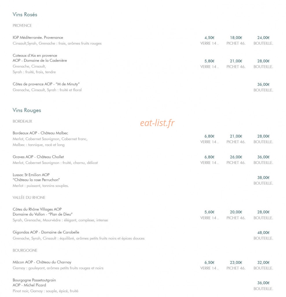 Chez Alphonse — carte page 13