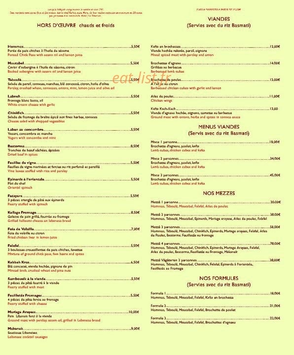 Chez Farhat — carte page 2