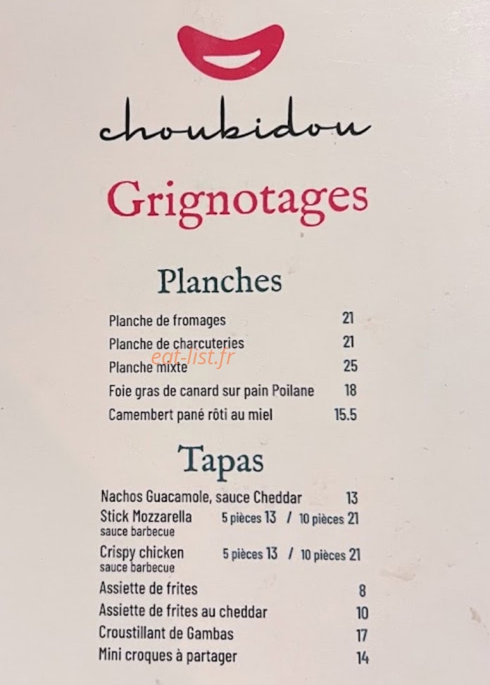 Choubidou — carte page 3