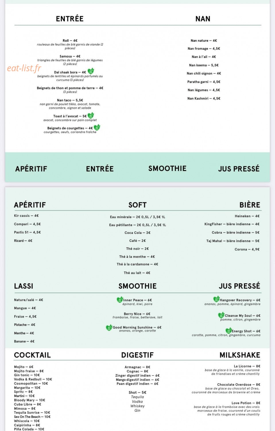 Coriandre — carte page 1