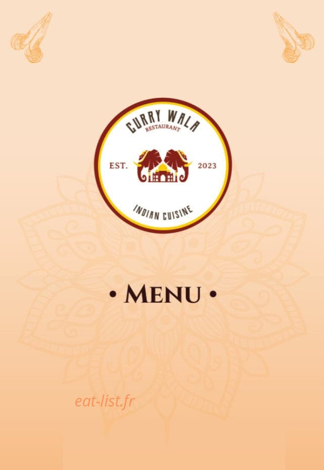 Curry Wala — carte page 1