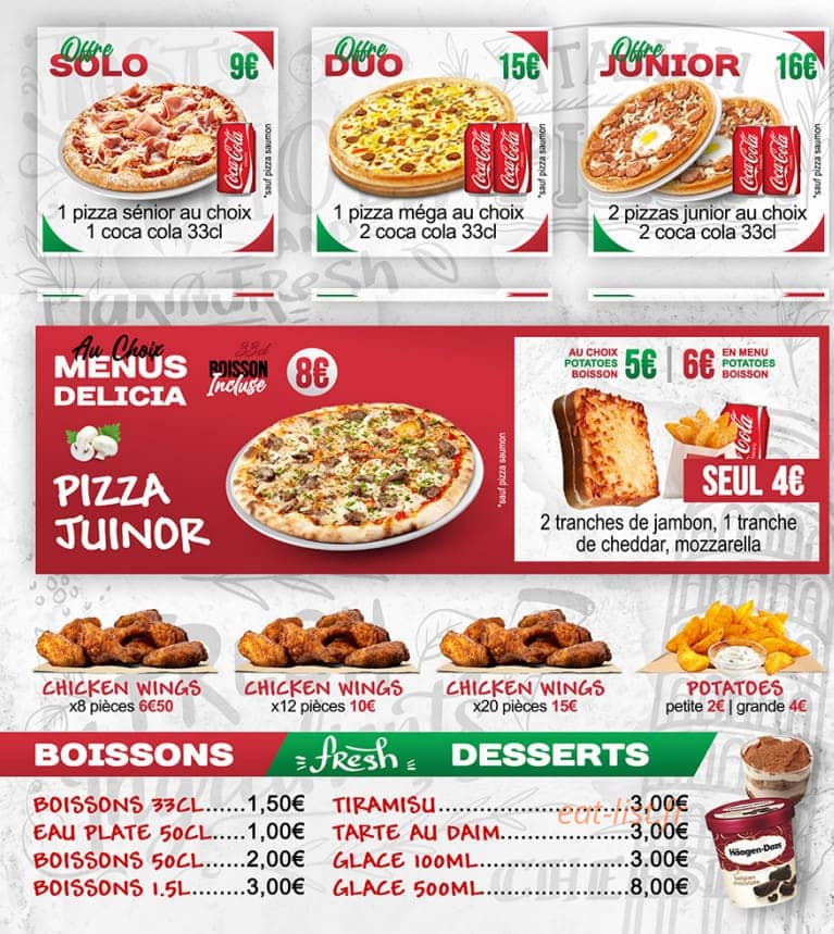 Delicia Pizza — carte page 4