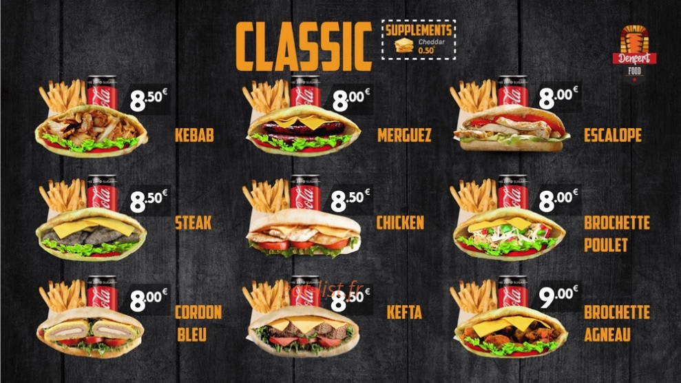 Denfert Food — carte page 1