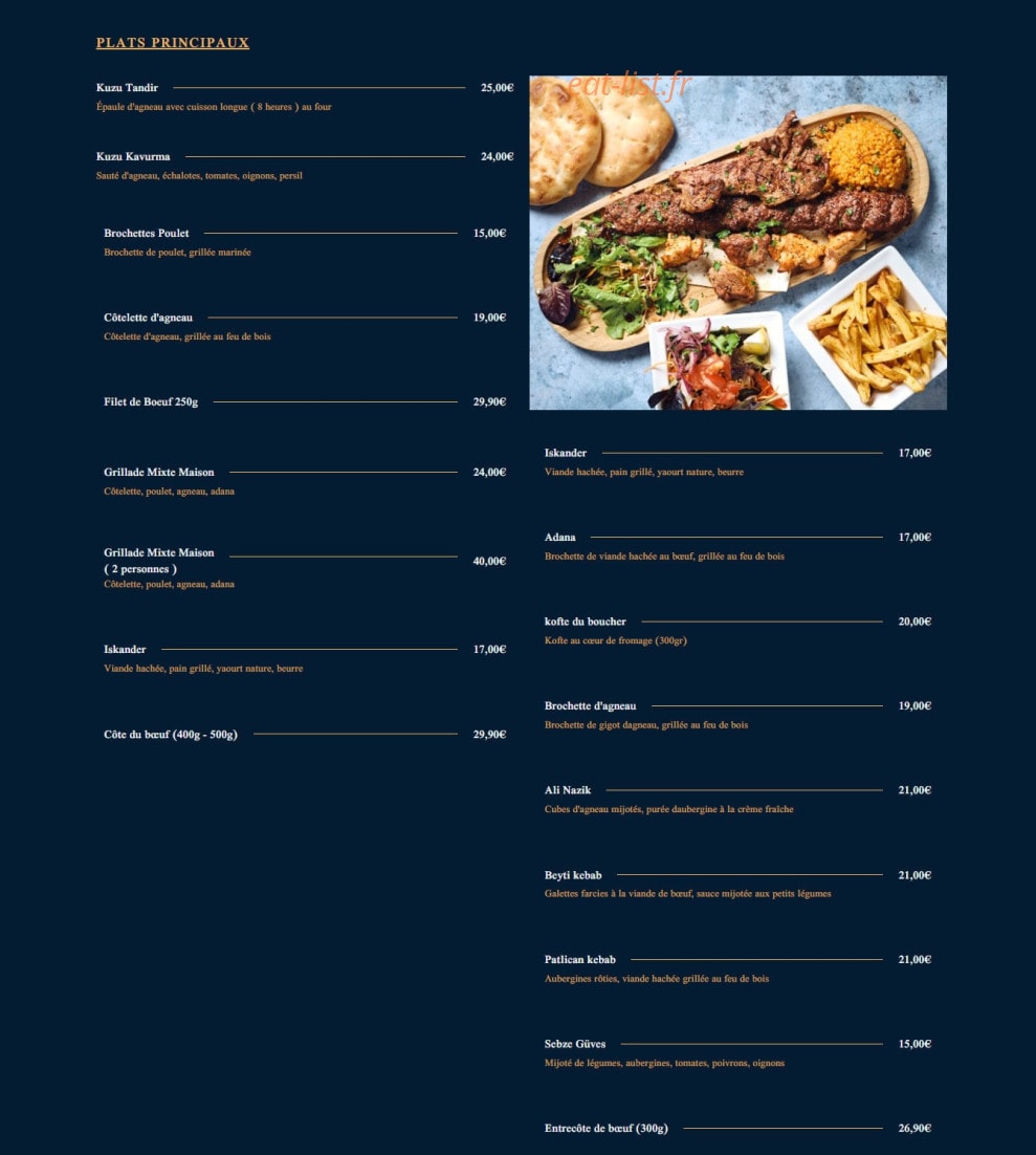 Dost Grill — carte page 2