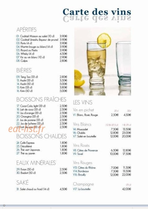 Ei Shin Sushi — carte page 2
