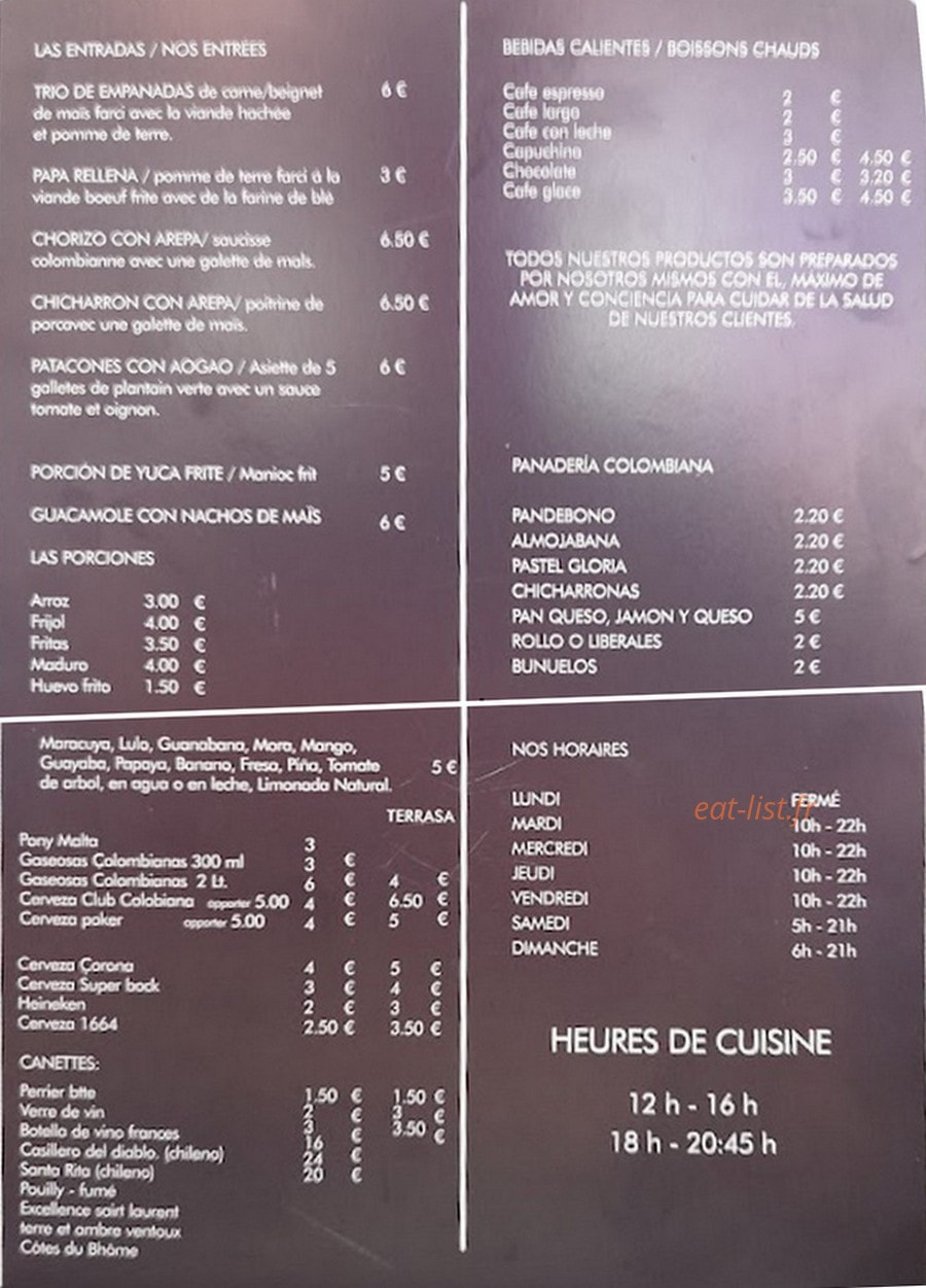 El Pueblito — carte page 1