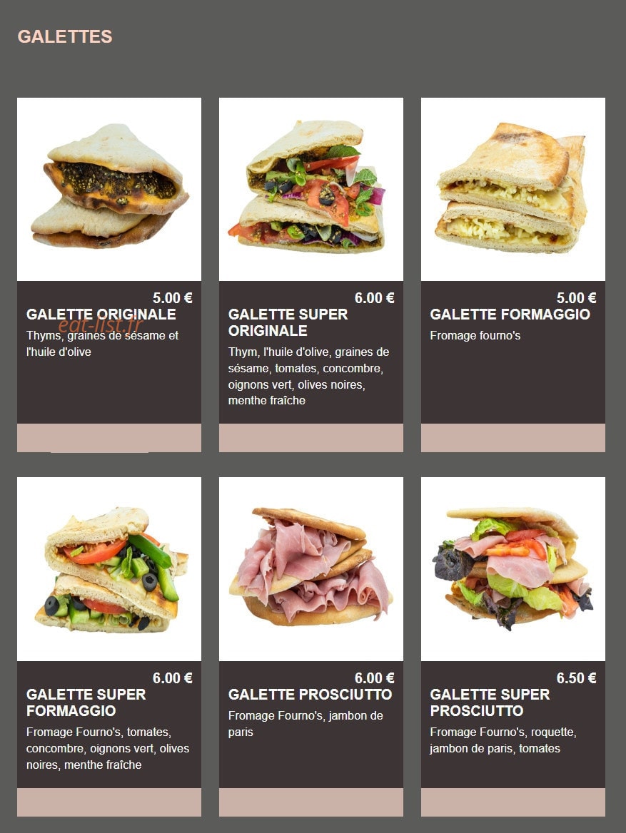 Fourno’s — carte page 2