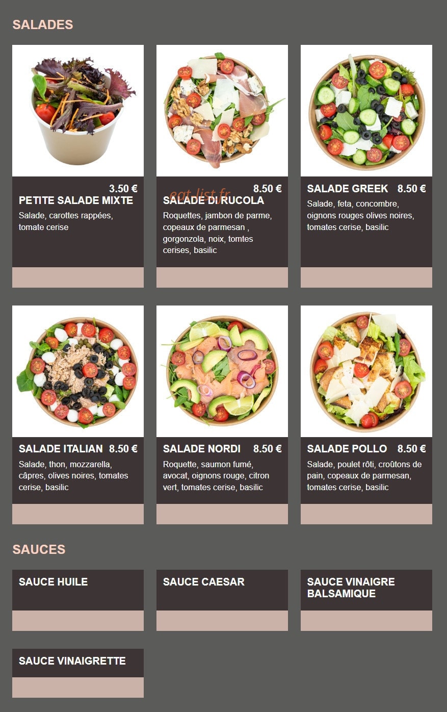 Fourno’s — carte page 6