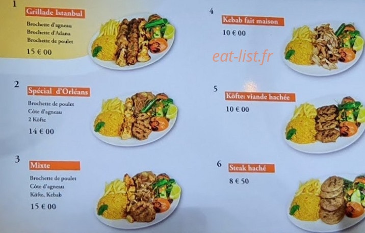 Grillades Istanbul — carte page 1