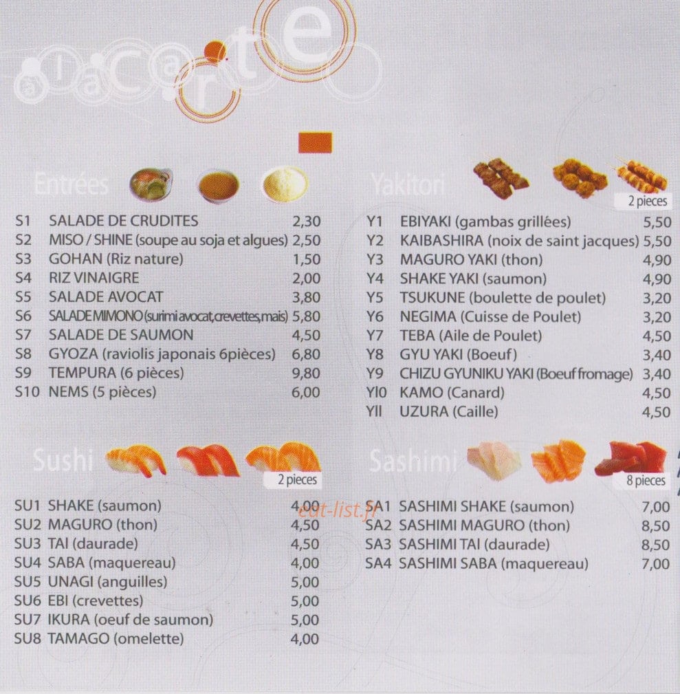 Ichiban Sushi — carte page 2