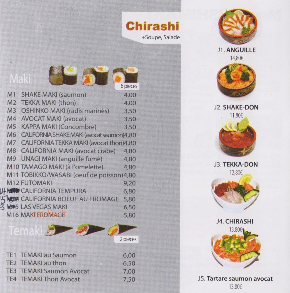Ichiban Sushi — carte page 3