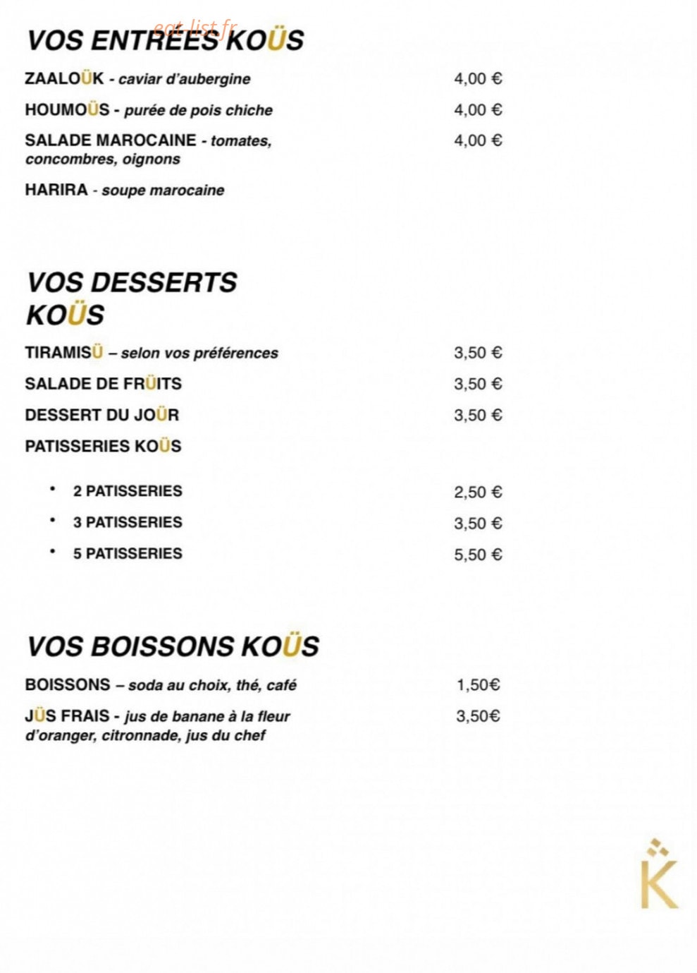 Kous — carte page 3