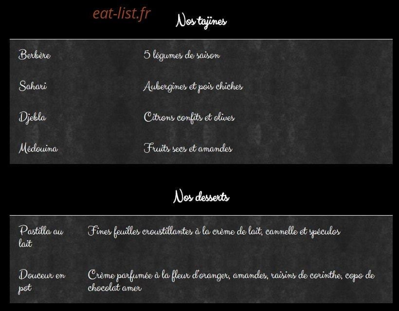 La Baraka — carte page 2