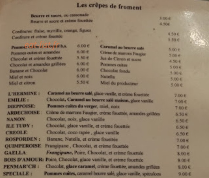 La Bigoudénne — carte page 3