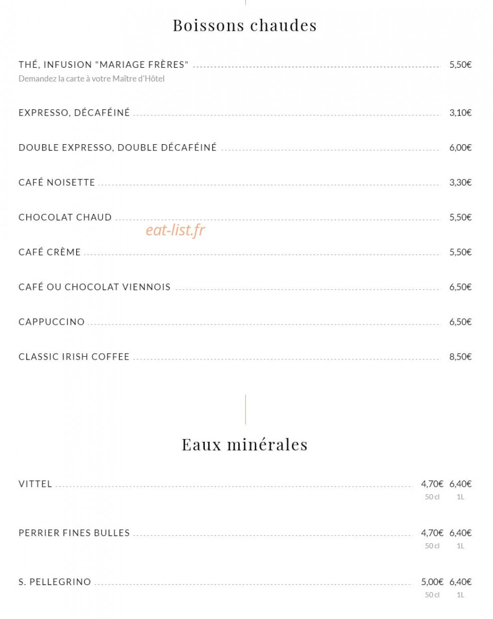 La Coupole — carte page 9
