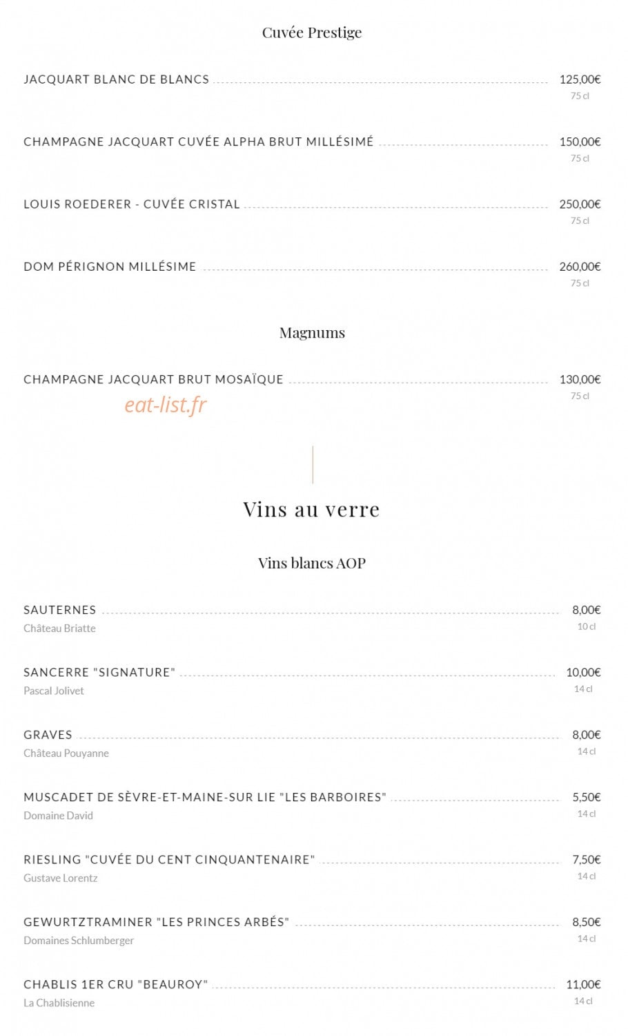 La Coupole — carte page 14