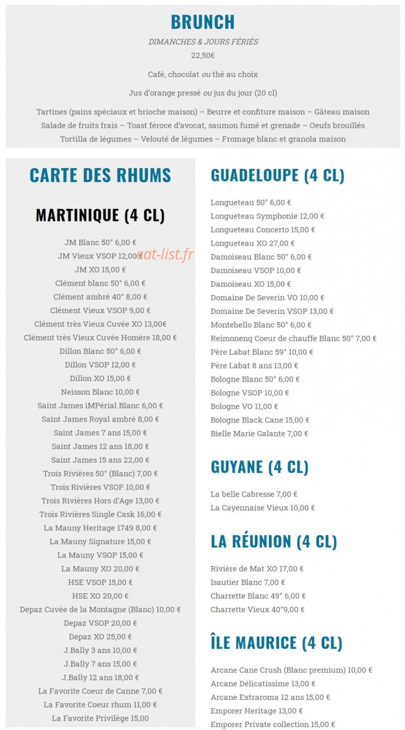 La Créole — carte page 6