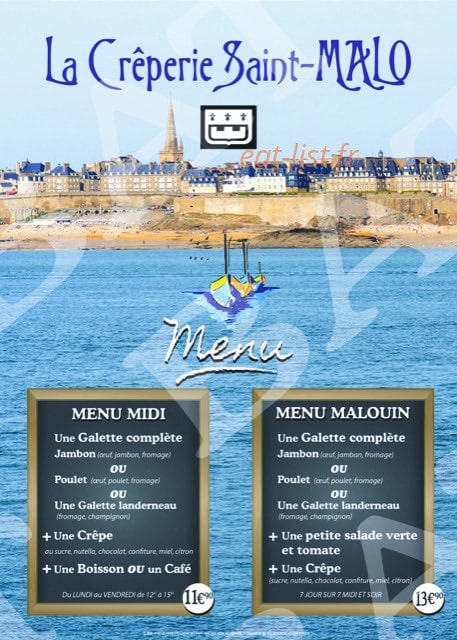 La Crêperie Saint-Malo — carte page 1