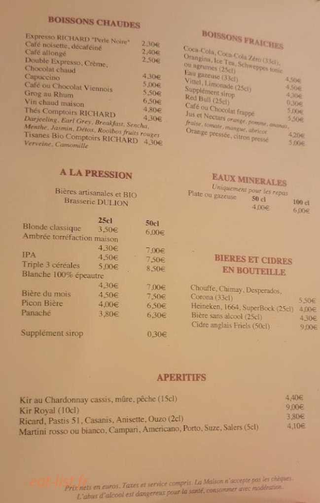 La maison du vin — carte page 5