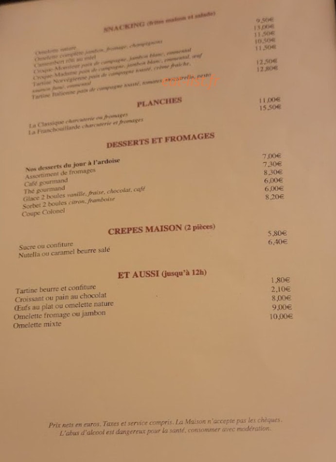 La maison du vin — carte page 3