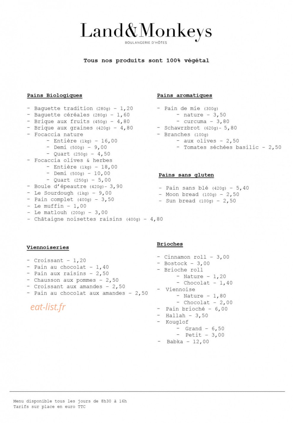 Land & Monkeys — carte page 1