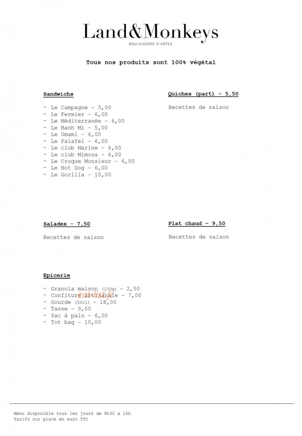 Land & Monkeys — carte page 3