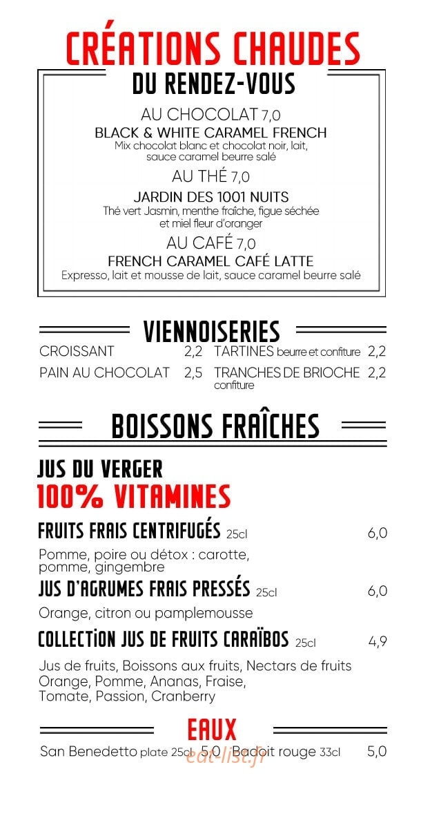 Le Café du Rendez-vous — carte page 8
