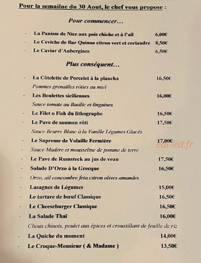 Le Lithographe — carte page 1