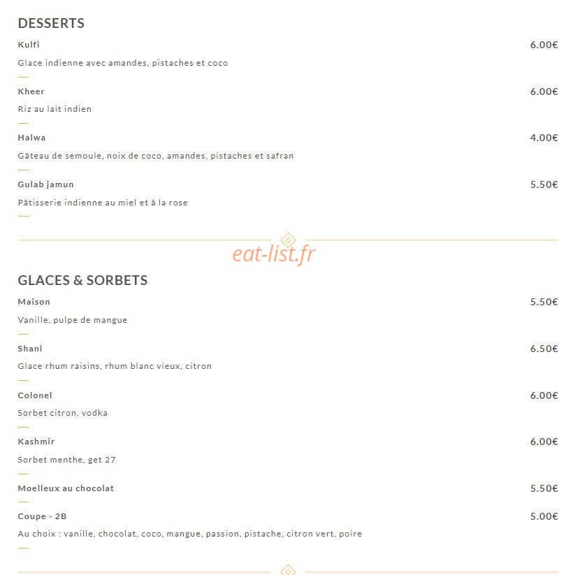 Le Maharaja — carte page 10