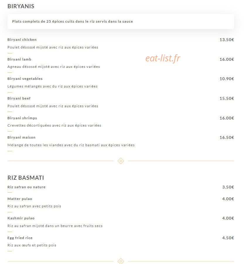 Le Maharaja — carte page 9