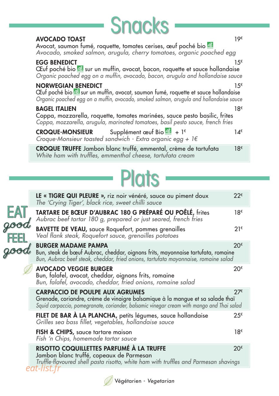 Madame Pampa — carte page 2