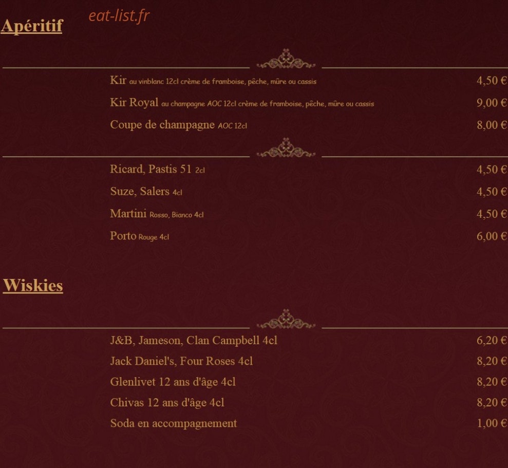Maine café — carte page 2