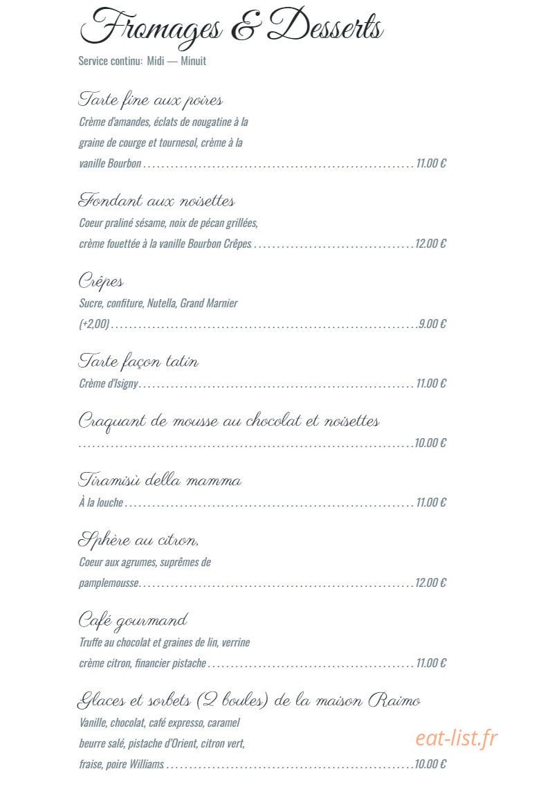 Maison Edgar — carte page 6
