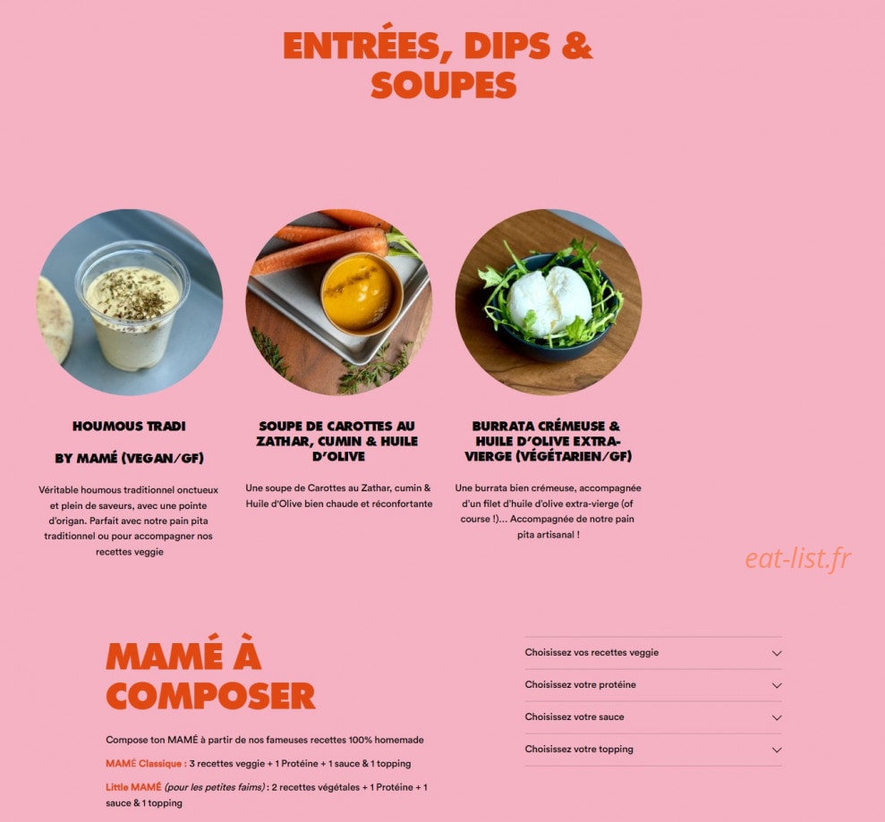 Mame Kitchen — carte page 1