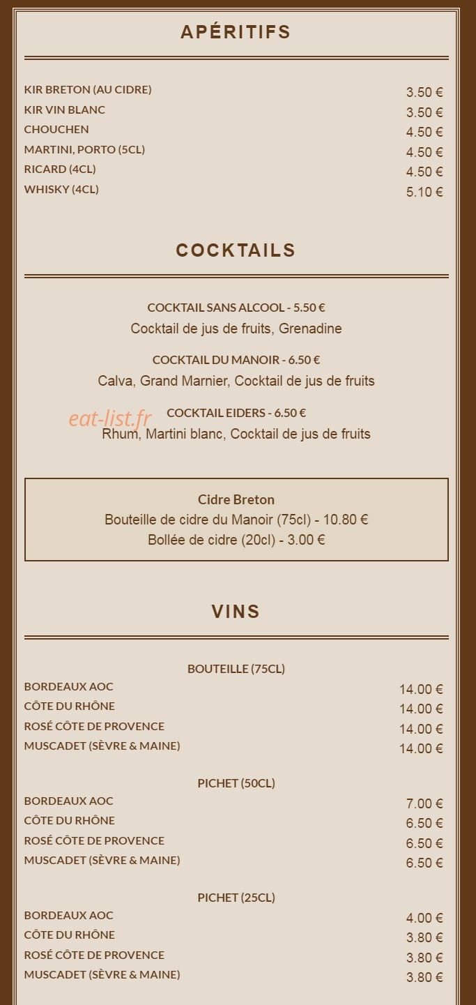 Manoir Breton — carte page 8