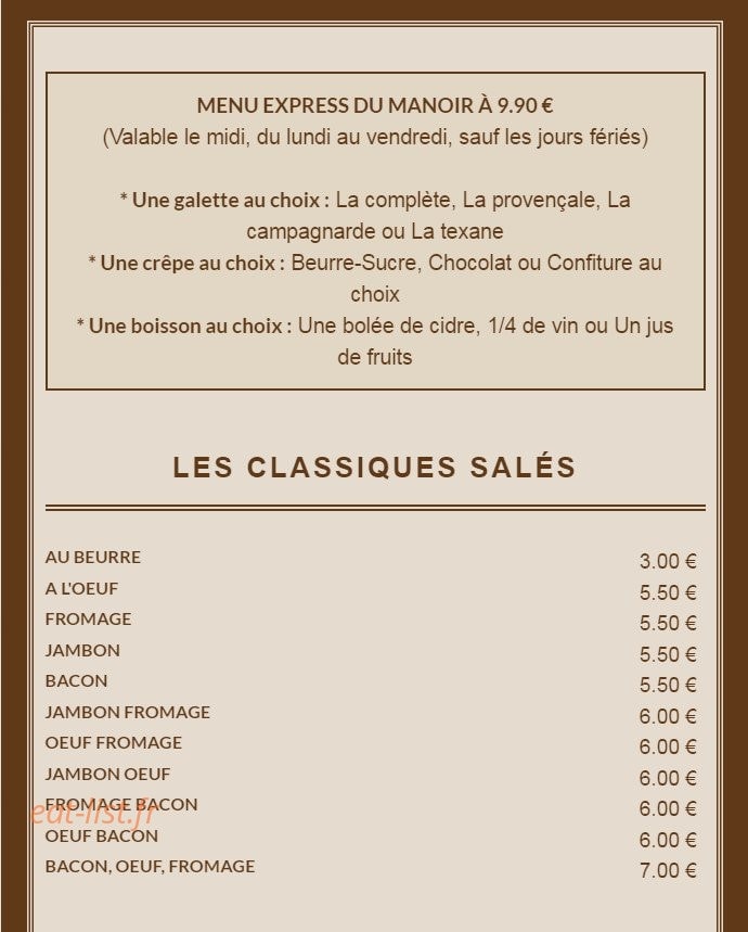 Manoir Breton — carte page 2