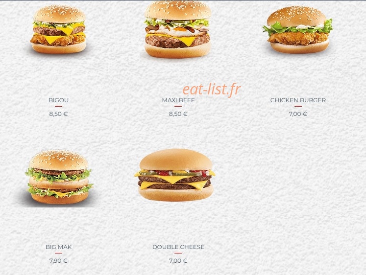Mr Beef — carte page 10