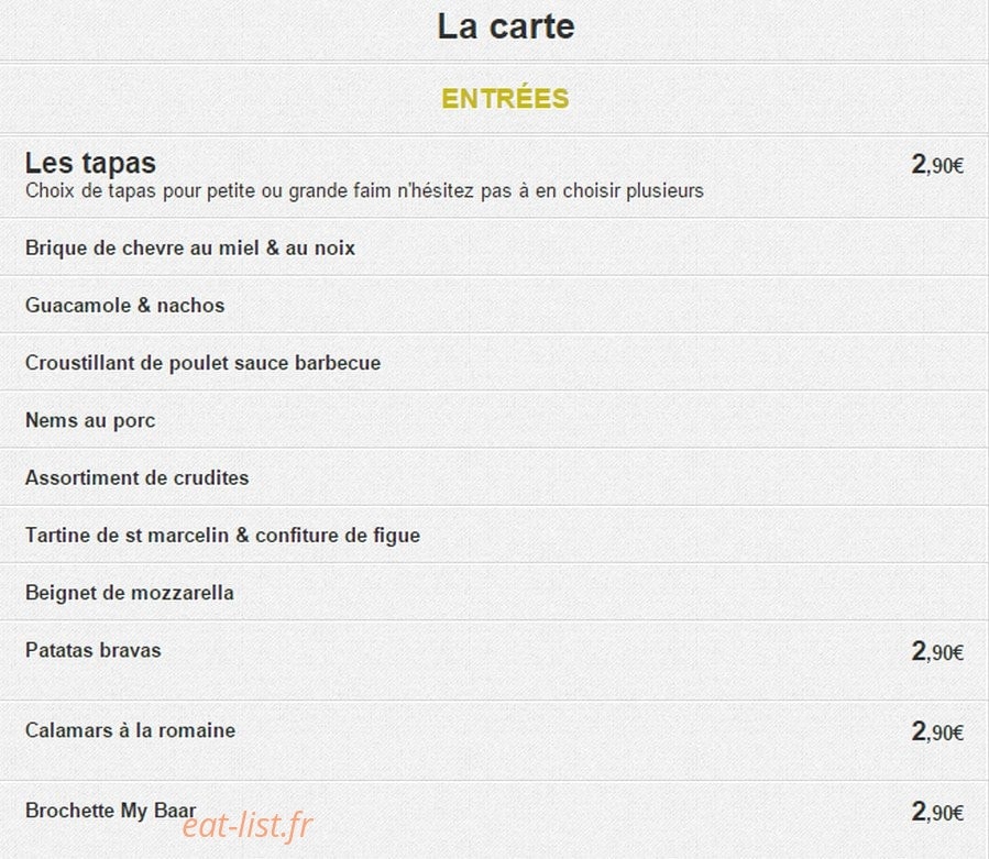 My Baar — carte page 16