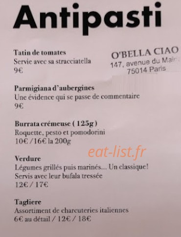 O'Bella Ciao — carte page 1