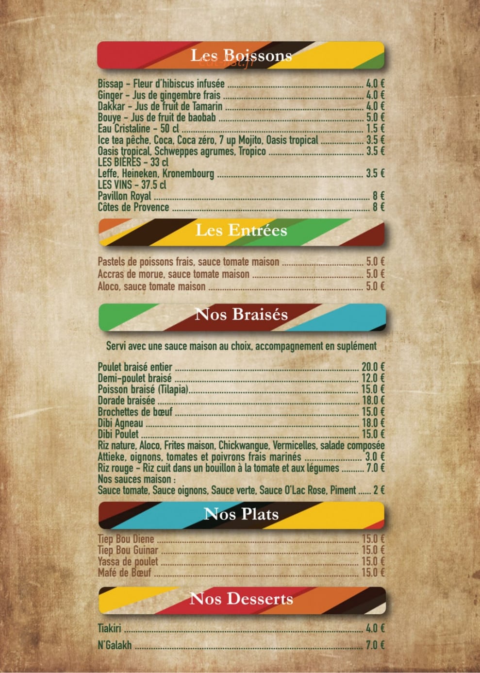 O Lac Rose — carte page 1