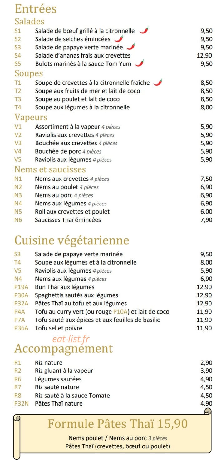 Pad Thai — carte page 2