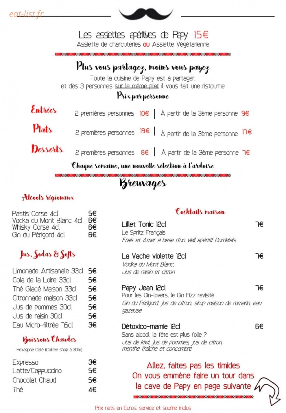 Papy aux Fourneaux — carte page 2
