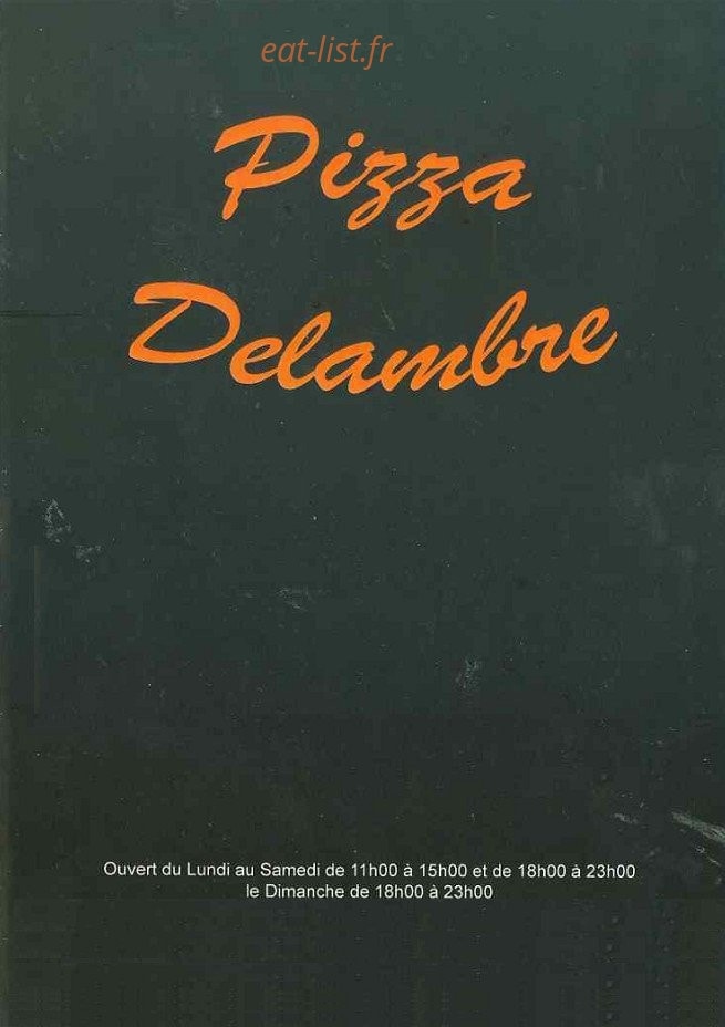 Pizza Delambre — carte page 1